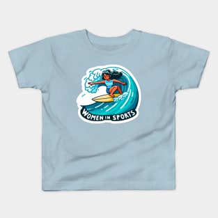 Wave Warrior: Women in Sports Female Surfer Kids T-Shirt